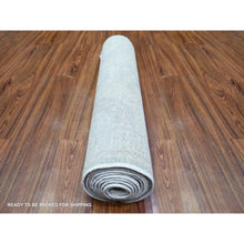 Load image into Gallery viewer, 2&#39;8&quot;x11&#39; White Wash Peshawar With Faded Design, Natural Dyes, Extra Soft Wool, Hand Knotted, Runner Oriental Rug FWR445818