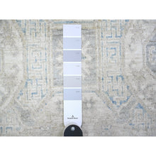 Load image into Gallery viewer, 2&#39;9&quot;x18&#39;6&quot; Light Gray, White Wash Peshawar Large Medallions Design, Natural Dyes, Pure Wool, Hand Knotted, Xl Oriental Rug FWR445830