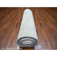 Load image into Gallery viewer, 2&#39;9&quot;x18&#39;6&quot; Light Gray, White Wash Peshawar Large Medallions Design, Natural Dyes, Pure Wool, Hand Knotted, Xl Oriental Rug FWR445830