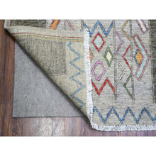 Load image into Gallery viewer, 9&#39;10&quot;x13&#39;8&quot; Cloud Gray, Fine Peshawar With Intricate Geometric Motifs Vegetable Dyes, Extra Soft Wool Hand Knotted, Oriental Rug FWR445974