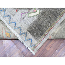 Load image into Gallery viewer, 9&#39;10&quot;x13&#39;8&quot; Cloud Gray, Fine Peshawar With Intricate Geometric Motifs Vegetable Dyes, Extra Soft Wool Hand Knotted, Oriental Rug FWR445974