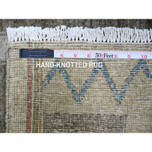 Load image into Gallery viewer, 9&#39;10&quot;x13&#39;8&quot; Cloud Gray, Fine Peshawar With Intricate Geometric Motifs Vegetable Dyes, Extra Soft Wool Hand Knotted, Oriental Rug FWR445974