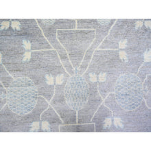 Load image into Gallery viewer, 10&#39;x14&#39;7&quot; Purple Gray, Stone Washed Peshawar With Pomegranate Garden Khotan Design, Vegetable Dyes, Soft Wool Hand Knotted, Oversized Oriental Rug Rug FWR445980