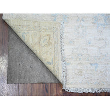 Load image into Gallery viewer, 2&#39;9&quot;x7&#39;8&quot; Rose White, Natural Dyes, Shiny Wool, Hand Knotted, White Wash Peshawar With Faded Design, Runner Oriental Rug FWR446214