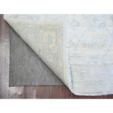 Load image into Gallery viewer, 2&#39;7&quot;x10&#39; Daisy White With Goose Gray, Extra Soft Wool, Hand Knotted, Washed Out Peshawar With Faded Colors, Vegetable Dyes, Runner Oriental Rug FWR446226
