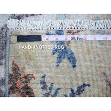 Load image into Gallery viewer, 4&#39;1&quot;x12&#39; Wool and Silk Abstract with Fire Mosaic Hand Knotted Runner Oriental Rug FWR372948