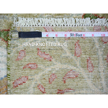Load image into Gallery viewer, 3&#39;x5&#39;2&quot; Reseda Green, Vegetable Dyes, Pure Wool, Hand Knotted, Afghan Peshawar with Birds of Paradise Design, Oriental Rug FWR446472