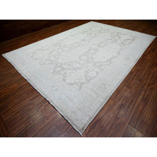Load image into Gallery viewer, 9&#39;9&quot;x14&#39; Battleship Gray, Soft Wool, White Wash Peshawar With Faded Design, Natural Dyes, Hand Knotted, Oriental Rug FWR446676