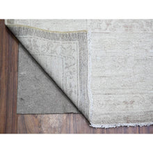 Load image into Gallery viewer, 9&#39;9&quot;x14&#39; Battleship Gray, Soft Wool, White Wash Peshawar With Faded Design, Natural Dyes, Hand Knotted, Oriental Rug FWR446676
