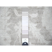 Load image into Gallery viewer, 9&#39;9&quot;x14&#39; Battleship Gray, Soft Wool, White Wash Peshawar With Faded Design, Natural Dyes, Hand Knotted, Oriental Rug FWR446676