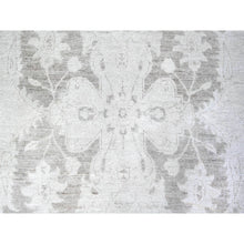 Load image into Gallery viewer, 9&#39;9&quot;x14&#39; Battleship Gray, Soft Wool, White Wash Peshawar With Faded Design, Natural Dyes, Hand Knotted, Oriental Rug FWR446676