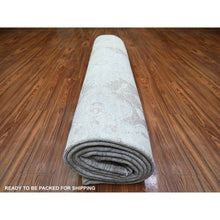 Load image into Gallery viewer, 9&#39;9&quot;x14&#39; Battleship Gray, Soft Wool, White Wash Peshawar With Faded Design, Natural Dyes, Hand Knotted, Oriental Rug FWR446676