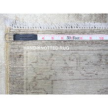 Load image into Gallery viewer, 9&#39;9&quot;x14&#39; Battleship Gray, Soft Wool, White Wash Peshawar With Faded Design, Natural Dyes, Hand Knotted, Oriental Rug FWR446676