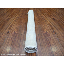 Load image into Gallery viewer, 3&#39;10&quot;x5&#39;10&quot; Daisy White, Natural Dyes, Soft Wool, Hand Knotted, Washed Out Peshawar With Faded Colors, Oriental Rug FWR446772