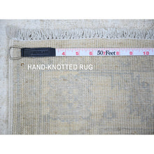 Load image into Gallery viewer, 3&#39;10&quot;x5&#39;10&quot; Denim Blue, Soft Wool Hand Knotted, Afghan Peshawar with All Over Serapi Heriz Design, Vegetable Dyes Dense Weave, Oriental Rug FWR495822
