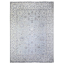 Load image into Gallery viewer, 11&#39;10&quot;x16&#39;3&quot; Chrome Gray, 100% Wool, Khotan Design Hand Knotted, Natural Dyes, White Wash Peshawar with Faded Colors, Oversized Oriental Rug FWR446790