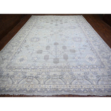 Load image into Gallery viewer, 11&#39;10&quot;x16&#39;3&quot; Chrome Gray, 100% Wool, Khotan Design Hand Knotted, Natural Dyes, White Wash Peshawar With Faded Colors, Oversized Oriental Rug FWR446790