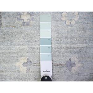 11'10"x16'3" Chrome Gray, 100% Wool, Khotan Design Hand Knotted, Natural Dyes, White Wash Peshawar with Faded Colors, Oversized Oriental Rug FWR446790