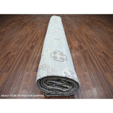 Load image into Gallery viewer, 11&#39;10&quot;x16&#39;3&quot; Chrome Gray, 100% Wool, Khotan Design Hand Knotted, Natural Dyes, White Wash Peshawar with Faded Colors, Oversized Oriental Rug FWR446790