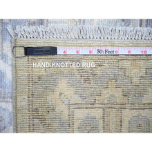 Load image into Gallery viewer, 11&#39;10&quot;x16&#39;3&quot; Chrome Gray, 100% Wool, Khotan Design Hand Knotted, Natural Dyes, White Wash Peshawar with Faded Colors, Oversized Oriental Rug FWR446790