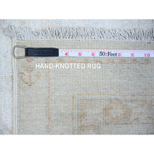 Load image into Gallery viewer, 3&#39;x4&#39;9&quot; Cascading White, White Wash Peshawar with Faded Colors, Pure Wool, Hand Knotted, Vegetable Dyes, Oriental Rug FWR446814