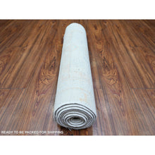 Load image into Gallery viewer, 2&#39;5&quot;x8&#39;5&quot; Swan White, Washed Out Peshawar, Organic Wool, Hand Knotted, Runner Oriental Rug FWR446826