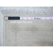 Load image into Gallery viewer, 2&#39;5&quot;x8&#39;5&quot; Swan White, Washed Out Peshawar, Organic Wool, Hand Knotted, Runner Oriental Rug FWR446826