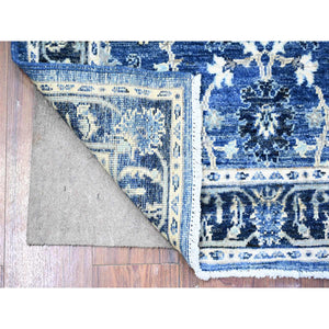 2'10"x4'8" Boeing Blue, Hand Knotted, Vegetable Dyes, Extra Soft Wool, Peshawar All Over Mahal Design, Xl Runner Oriental Rug FWR446838