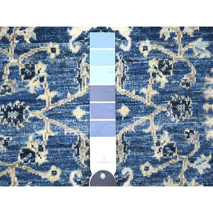 2'10"x4'8" Boeing Blue, Hand Knotted, Vegetable Dyes, Extra Soft Wool, Peshawar All Over Mahal Design, Xl Runner Oriental Rug FWR446838
