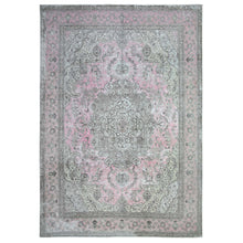 Load image into Gallery viewer, 11&#39;3&quot;x15&#39;9&quot; Blush Pink, Vintage Tabriz, Distressed Look, Cropped Thin, Worn Out, Soft Wool, Hand Knotted, Oriental Rug FWR446886