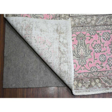 Load image into Gallery viewer, 11&#39;3&quot;x15&#39;9&quot; Blush Pink, Vintage Tabriz, Distressed Look, Cropped Thin, Worn Out, Soft Wool, Hand Knotted, Oriental Rug FWR446886