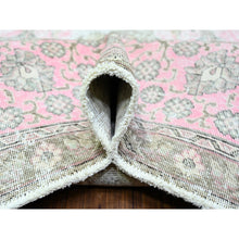 Load image into Gallery viewer, 11&#39;3&quot;x15&#39;9&quot; Blush Pink, Vintage Tabriz, Distressed Look, Cropped Thin, Worn Out, Soft Wool, Hand Knotted, Oriental Rug FWR446886