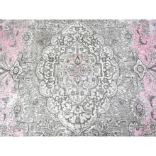 Load image into Gallery viewer, 11&#39;3&quot;x15&#39;9&quot; Blush Pink, Vintage Tabriz, Distressed Look, Cropped Thin, Worn Out, Soft Wool, Hand Knotted, Oriental Rug FWR446886