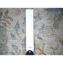 Load image into Gallery viewer, 8&#39;x8&#39; Lexicon Ivory, Afghan Peshawar With Birds Of Paradise Natural Dyes, Organic Wool Hand Knotted, Round Oriental Rug FWR446976