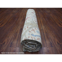 Load image into Gallery viewer, 8&#39;x8&#39; Lexicon Ivory, Afghan Peshawar With Birds Of Paradise Natural Dyes, Organic Wool Hand Knotted, Round Oriental Rug FWR446976