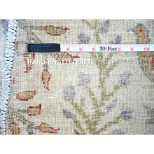 Load image into Gallery viewer, 8&#39;x8&#39; Lexicon Ivory, Afghan Peshawar With Birds Of Paradise Natural Dyes, Organic Wool Hand Knotted, Round Oriental Rug FWR446976