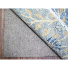 Load image into Gallery viewer, 12&#39;x12&#39; Glaucous Blue, Hand Knotted, Afghan Peshawar With Birds Of Paradise, Vegetable Dyes Soft Wool, Round Oriental Rug FWR446982
