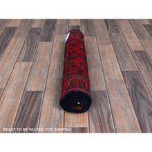 Load image into Gallery viewer, 1&#39;9&quot;x4&#39;8&quot; Berry Red, Afghan Khamyab With Geometric Pattern, Soft And Shiny Wool, Hand Knotted, Vegetable Dyes, Short &amp; Narrow Runner, Oriental Rug FWR4464