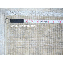 Load image into Gallery viewer, 3&#39;x9&#39;4&quot; Feather White, White Wash Peshawar with Faded Colors Vegetable Dyes, Soft Wool Hand Knotted, Runner Oriental Rug FWR447060