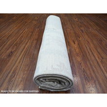 Load image into Gallery viewer, 8&#39;9&quot;x11&#39;9&quot; Retro White With Cloud Gray, Washed Out Peshawar With Faded Colors, Natural Dyes, Soft Wool, Hand Knotted, Oriental Rug FWR447096