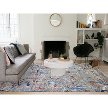 Load image into Gallery viewer, 8&#39;8&quot;x11&#39;8&quot; Gainsboro Gray, Pure Wool, Hand Knotted, Vegetable Dyes, Bird of Paradise Afghan Peshawar Design, Abrash, Oriental Rug FWR447114