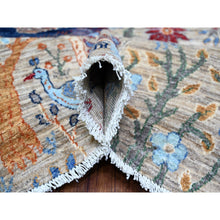 Load image into Gallery viewer, 8&#39;8&quot;x11&#39;8&quot; Gainsboro Gray, Pure Wool, Hand Knotted, Vegetable Dyes, Bird of Paradise Afghan Peshawar Design, Abrash, Oriental Rug FWR447114