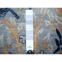 Load image into Gallery viewer, 2&#39;6&quot;x7&#39;10&quot; Chrome Gray, Afghan Peshawar, 100% Wool, Birds Of Paradise Tree Of Life, Hand Knotted, Runner Oriental Rug FWR447174