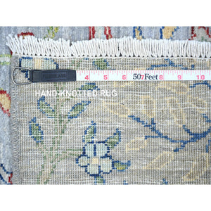 2'6"x7'10" Chrome Gray, Afghan Peshawar, 100% Wool, Birds Of Paradise Tree Of Life, Hand Knotted, Runner Oriental Rug FWR447174