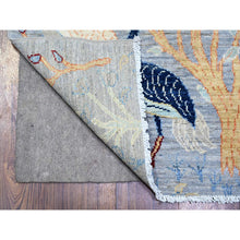 Load image into Gallery viewer, 2&#39;7&quot;x7&#39;10&quot; Coin Gray, Afghan Peshawar With Birds Of Paradise Tree Of Life Design, Abrash, Natural Wool, Hand Knotted, Runner Oriental Rug  FWR447186