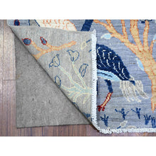 Load image into Gallery viewer, 2&#39;7&quot;x7&#39;8&quot; Oxford Gray, Afghan Peshawar with Birds of Paradise Design, Abrash, Vegetable Dyes, 100% Wool, Hand Knotted, Runner Oriental Rug FWR447198