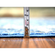 Load image into Gallery viewer, 3&#39;7&quot;x10&#39; Sapphire Blue, Vegetable Dyes, Densely Woven, Fine Peshawar With Heriz Design, Natural Wool, Hand Knotted, Wide Runner Oriental Rug FWR447252