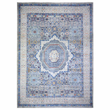 Load image into Gallery viewer, 11&#39;9&quot;x16&#39;1&quot; Antique Pewter with Gentle Gray, Vegetable Dyes, Pure Wool, Hand Knotted, Aryana with 14th Century Mamluk Dynasty Pattern, Oversized Oriental Rug FWR447336