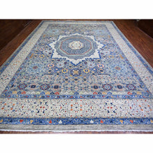 Load image into Gallery viewer, 11&#39;9&quot;x16&#39;1&quot; Antique Pewter with Gentle Gray, Vegetable Dyes, Pure Wool, Hand Knotted, Aryana with 14th Century Mamluk Dynasty Pattern, Oversized Oriental Rug FWR447336
