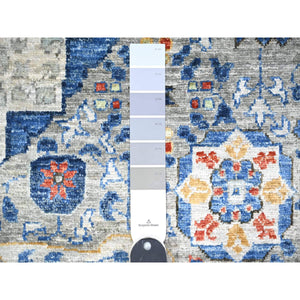 11'9"x16'1" Antique Pewter With Gentle Gray, Vegetable Dyes, Pure Wool, Hand Knotted, Aryana With 14th Century Mamluk Dynasty Pattern, Oversized Oriental Rug FWR447336